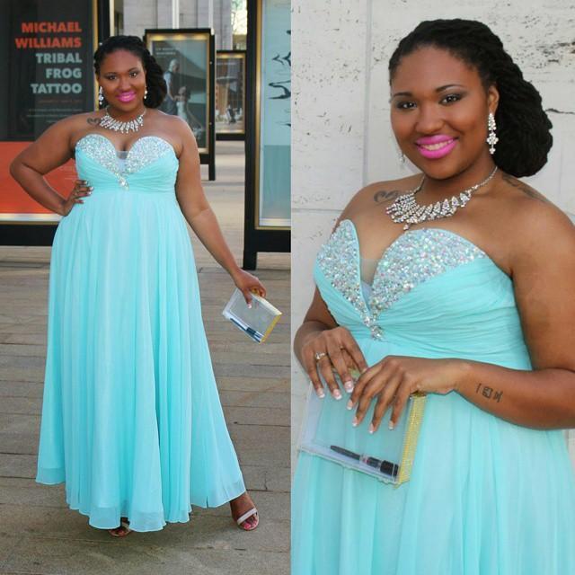 2017 Plus Size Prom Dresses Light Bllue Evening Dresses