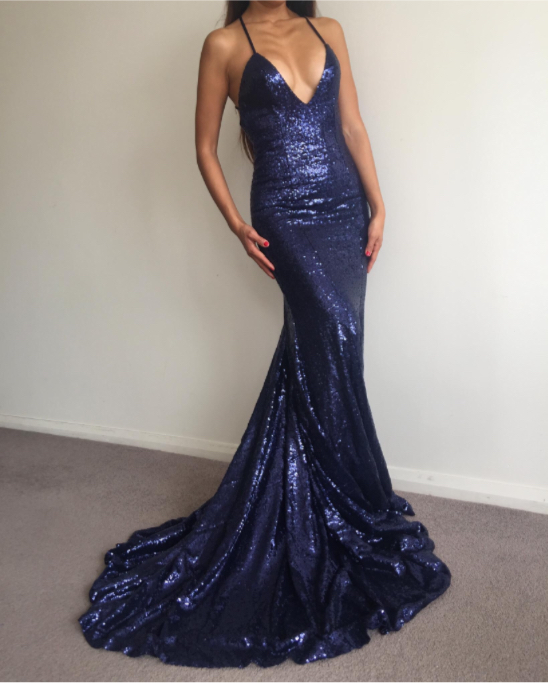 Blue Sequin Prom Dress Discount Sale ...