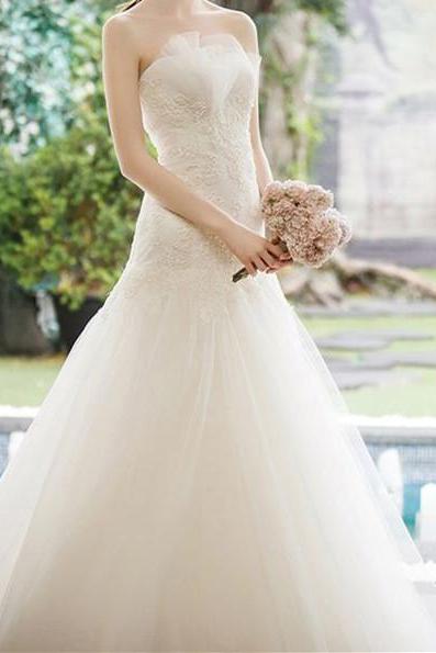 Charimg Wedding Dress 2017 Off Shoulder Wedding Dress ,appliques Lace Mermaid Wedding Gown ,evening Dress Long ,bridal Gown