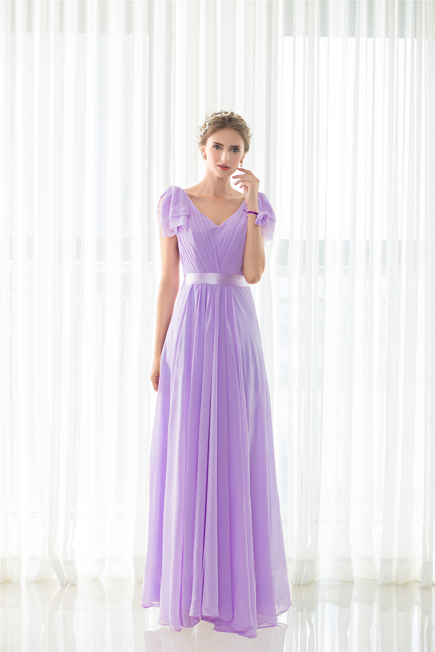 light purple wedding guest dress